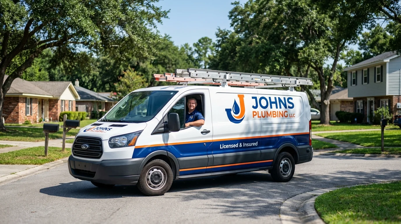 Johns Plumbing LLC service van in Troutdale, OR