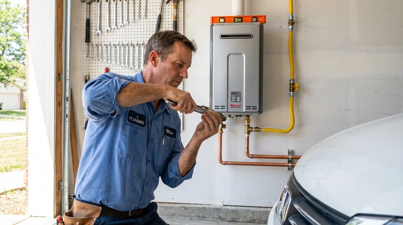 Tankless water heater installation by a Johns Plumbing LLC plumber in Troutdale